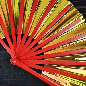 [I AM YOUR FANS] Make U Party Raver Big Size 13'' Transparent Rave Handheld Folding Hand Fan Glow In Dark