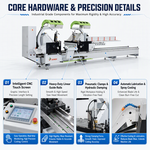 Sierra de Corte de Cabezal JUNDE con Medición Automática de Altura, Control de Circuito Cerrado PLC, Doble Servoaccionamiento de Alta Resistencia, Tipo Oscilación Externa CNC - Product Image 5