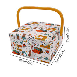 Scatola per Cucito, Contenitore Ecologico in Legno per <span class=keywords><strong>Merceria</strong></span>, Kit Artigianale per Cucito Fai-da-Te, Contenitore Sostenibile - Product Image 3