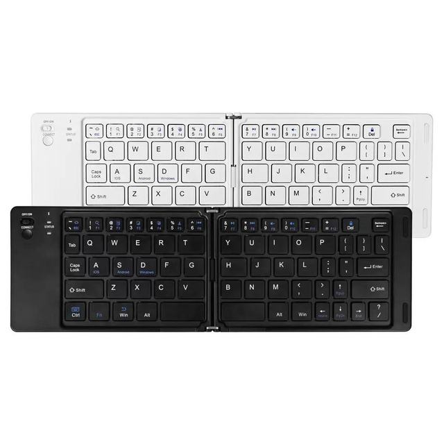 Portable Slim Foldable Keyboard Rechargeable Mini Keyboard for iPad iPhone Tablet Smartphone Laptop