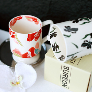 Taza de Café de Porcelana Retro Iris con Base Alta, para Té de la Tarde, Capuchino, Recuerdo, Estilo Antiguo, Apta para Microondas y Lavavajillas - Product Image 3