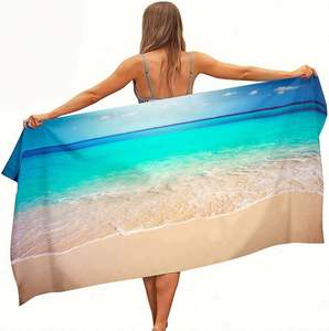 Serviette de plage, de bain et de surf en microfibre de polyester recyclé, grande taille rectangulaire, séchage rapide, avec logo personnalisé - Product Image 3