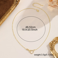 Collier Cœur en Zircon en forme de Huit, Design Minimaliste Européen et Américain, Motif Double Cœur Symbolique, pour Femme