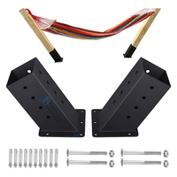 Support de hamac réglable en acier robuste, noir, enduit de poudre, imperméable, avec supports de pergola pour poteaux en bois