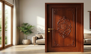 Puerta de Madera de Caoba Sólida, Estilo Lujoso, Acabado Natural, Superficie Lisa, Construcción Duradera, Tamaño Personalizado para Uso en Hogar u Oficina - Product Image 6