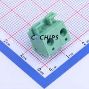 KF236-7.5-2P Spring Terminal Block Through hole Component (THT),P=7.5mm Connector 1x2P 7.5mm Green 2P - Product Image 1