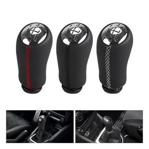 Leinomei Car Gear <b>Shift</b> <b>Knob</b> Black Red White Stitched PVC Ergonomic For MK2 MK3 - Product Image 2