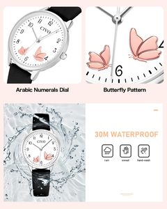 <span class=keywords><strong>Civo</strong></span> นาฬิกาควอทซ์อะนาล็อกสำหรับผู้หญิงหน้าปัด32มม. กันน้ำ10มม. สายหนังเรียบง่ายนาฬิกาชุดเดรสสำหรับผู้หญิง - Product Image 5