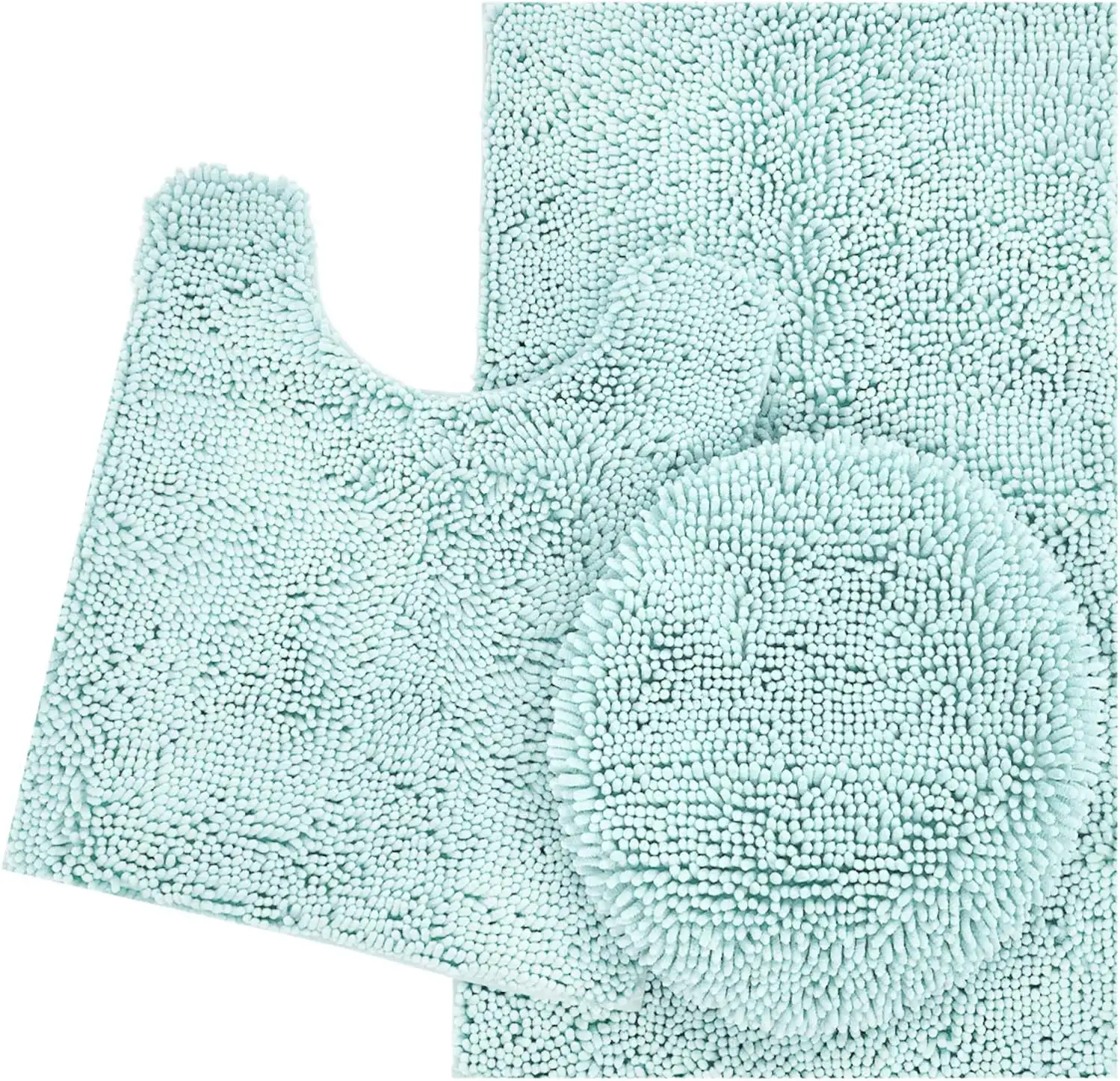 Ensemble de tapis de salle de bain doux tapis de bain antidérapant à séchage rapide et couverture de couvercle de toilette tapis de toilette contour en forme de U