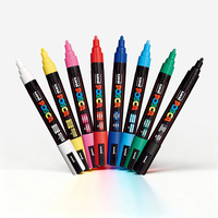 Marqueurs d'art UMI, marqueur acrylique liquide droit, pointe souple, stylo à dessin, encre permanente, non effaçable, art pour étudiants
