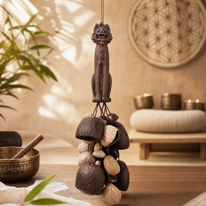 Sonnette en coquille naturelle avec manche en bois sculpté en forme <span class=keywords><strong>de</strong></span> chat pour la méditation, le yoga, la sonothérapie et l'ASMR - Product Image 5