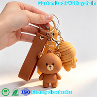 Kundenspezifischer Bestseller Hochwertiger Maßgeschneiderter 3D Weicher PVC-Schlüsselanhänger Mit Logo und Gummi-Schlüsselkette Cartoon
