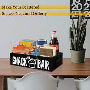 Boîte à goûter et organisateur de plateaux en bois avec grande capacité de rangement réglable pour comptoir - Product Image 5