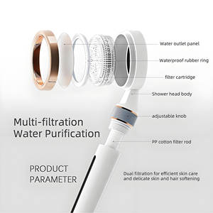 ฝักบัวอาบน้ำเกาหลีพร้อมฝักบัวแรงดันสูงแบบมือถือพร้อมตัวกรอง กำจัดคลอรีนและสารอันตราย - Product Image 3