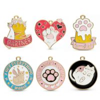 Pendentif Patte de Chat en Alliage Électroplaqué, Charme Mignon en Métal pour Bracelets et Colliers DIY