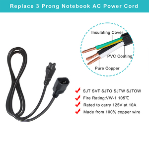 <span class=keywords><strong>สาย</strong></span>ไฟสีดำแบบ C5 Clover Leaf พร้อมหัวต่อ C14 <span class=keywords><strong>สาย</strong></span>ต่อขยาย C5 เป็น C14 - Product Image 5