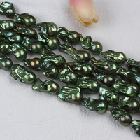AAA 13-18mm vert grande taille vente en gros eau douce véritable eau douce baroque perles brin bijoux