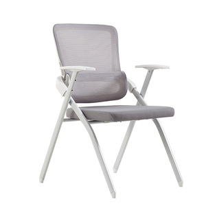 Chaise de formation, de conférence, de salle de classe, pliable pour étudiant, chaise de <span class=keywords><strong>bureau</strong></span> avec support lombaire, en maille blanche, moderne - Product Image 5