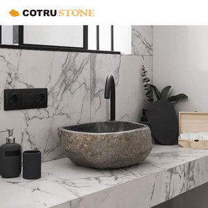 Natural Surface Cobble Rough <strong>River</strong> <strong>Stone</strong> for Bathroom Sink Washing Basin - Product Image 3