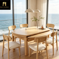 Table à manger rétractable carrée ou ronde de style nordique moderne, qualité supérieure, directement de l'usine, pour hôtels et appartements