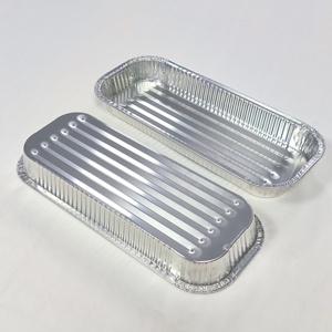 16*6,5*1,5 "1950ml Forma retangular Pastel poco profundo Horno Bandeja de papel de aluminio segura Contenedor de alimentos de papel de aluminio desechable para panadería <span class=keywords><strong>Piz</strong></span> - Product Image 4