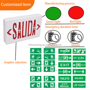 Tuoming <b>Rechargeable</b> Ip30 Safety Combo Plastic <b>Led</b> Emergency Exit <b>Light</b> Signs emergency exit sign - Product Image 4