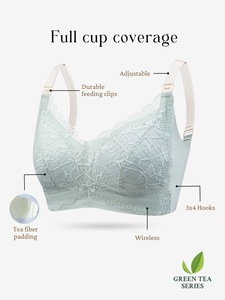 Bmama Soft Maternity Bra Full Coverage Wireless <b>Nursing</b> Lingerie Breathable <b>Padded</b> Lace Plus Size Everyday Bikini - Product Image 5