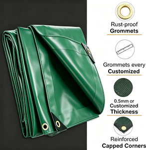 <span class=keywords><strong>Bâche</strong></span> en PVC <span class=keywords><strong>vert</strong></span> robuste et imperméable, couverture de protection durable contre les intempéries pour <span class=keywords><strong>remorque</strong></span> à plateau, jardin et événements - Product Image 5