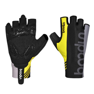 Upodn Gants de cyclisme demi-doigts absorbant les chocs pour vélo de route et de montagne adulte unisexe jaune noir - Product Image 1