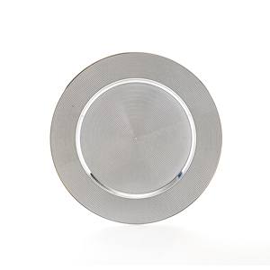 PLAQUE EN PLASTIQUE ARGENTÉ POLI DIAM. 33CM H 1CM - Product Image 1