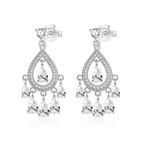 Woman Fashion Earing Trend Simple Art Stone Crystal Trending Luxury drop Shape Earrings