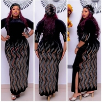 Vêtements Africains pour Femmes, Robe de Soirée Imprimée Dashiki Grandes Tailles L-4XL, Robe Longue Maxi Fendue, Habillement Africain pour Dames