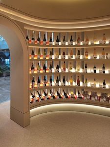 <span class=keywords><strong>Vitrine</strong></span> à vin en bois avec éclairage LED, étagère à vin du sol au plafond avec <span class=keywords><strong>vitrine</strong></span> en verre pour le stockage et la présentation de vin rouge et de bière - Product Image 3