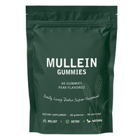 Gummies de molène saveur poire OEM ODM – Complément alimentaire à base de plantes, 60 unités, soutien respiratoire