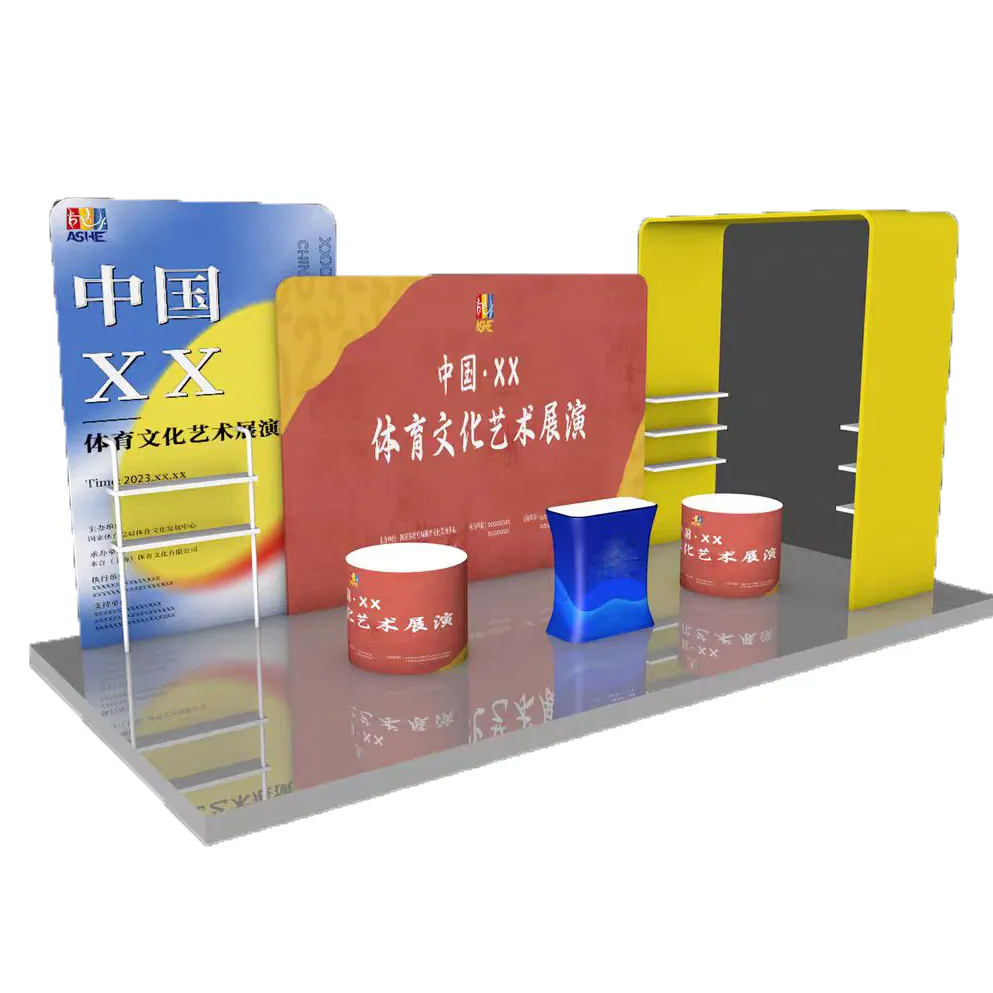 Exhibition Booth Tension Fabric Display Stand Trade Show Backdrop Stand Display Counter