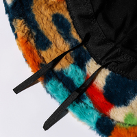Chapeau de pêcheur en peluche imprimé Tie Dye pour femme, seau épais et chaud, coupe-vent pour l'extérieur