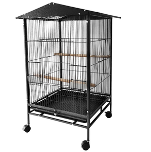 <span class=keywords><strong>Jaula</strong></span> de Lujo Grande de Metal Negro con 4 Ruedas <span class=keywords><strong>para</strong></span> Loros, Canarios, Guacamayos y Periquitos, Venta al por Mayor - Product Image 2