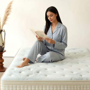 Matelas en mousse taille Queen, fermeté moyenne, housse en tissu de coton respirant, design minimaliste et confortable pour chambre à coucher et mobilier de maison - Product Image 2