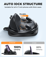Support de téléphone pour tableau de bord de voiture JOYROOM à rotation 360 degrés, portable, en silicone et PC, avec boîte d'emballage