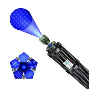 Aluminiumlegierung Gatling-förmiger Laser-Stift 450 nm blauer Laser-Zeiger Taschenlampe Hersteller Direktverkauf Erweiterung