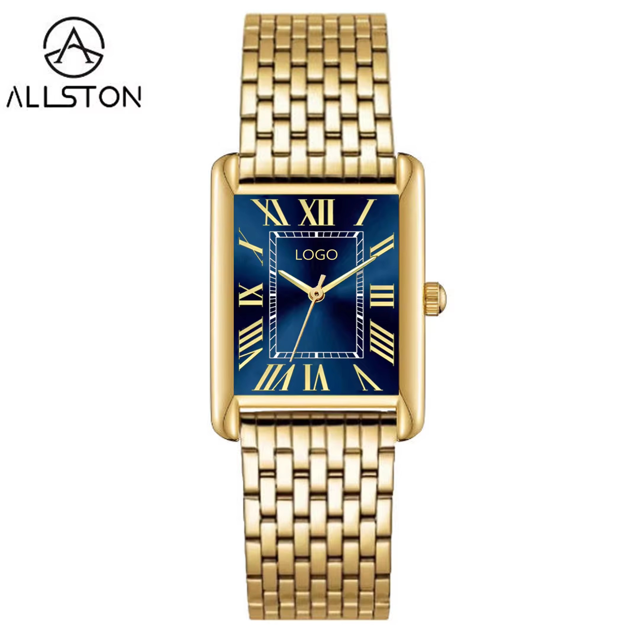 boîtier en or + cadran soleil bleu/02