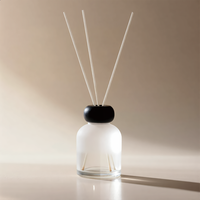 Bouteilles de diffuseur à roseaux en verre dépoli personnalisées en usine, de 50 ml à 300 ml, forme ronde, écologiques et durables, couleur et logo personnalisés disponibles