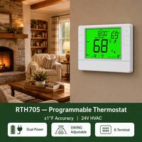 Termostato de Habitación Programable al por Mayor, 24 V CA o 2 Pilas AA 1 ° F Precision SWING 0.2~2.0 ° F para América del Norte Residencial