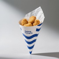 Caja de carne de pollo Halal frita reciclada OEM, tinta de soja de grado alimenticio, caja de patatas fritas de comida congelada fragante deliciosa de pollo