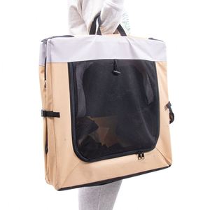 Wholesale Customization Foldable Pet Breathable Mesh Crate Durable Steel Frame Dog Cat Soft Pet Bag Washable Pet Cage - Product Image 6