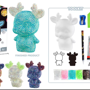 Kits de peinture diamant 5D pour enfants, 16 motifs, y compris papillon, crème glacée, abeille, fusée, champignon, ours, kits de mosaïque en plastique - Product Image 3