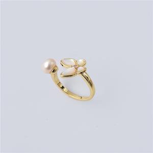 Conjunto Completo de Joyería de Perlas de Agua Dulce Beimu con Diseño de Mariposa, Collar, Pulsera, Aretes de Aguja de Plata y Anillo Abierto - Accesorios Versátiles - Product Image 4