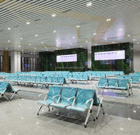 Design moderne 3 places et 5 places Chaises d'invité pour réception de bureau Bras en métal pour l'école, l'aéroport, la banque, l'hôpital, les salles d'attente d'affaires