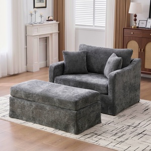Modern çiftlik performans <span class=keywords><strong>Accent</strong></span> sandalye şönil osmanlı döşemeli Bolster yastıklar yatak odası ofis için yumuşak çağdaş - Product Image 1