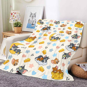 Cheap Wholesale Cute Cartoon Cat Mouse Animals Blanket Small Moq Custom High Quality <b>Plush</b> Blankets Gifts for Baby Kids Adults - Product Image 2